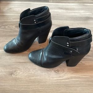 Rag & Bone black leather Harrow heeled booties